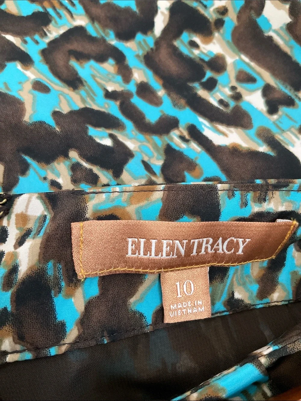 Elie Tahari Turquoise Brown Black Cream Leopard-Print pencil Skirt NWT